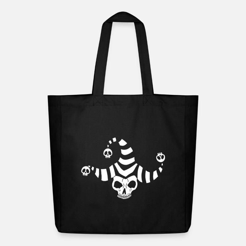 Crâne de bouffon blanc - Tote bag Stanley/Stella Midweight recyclé - noir