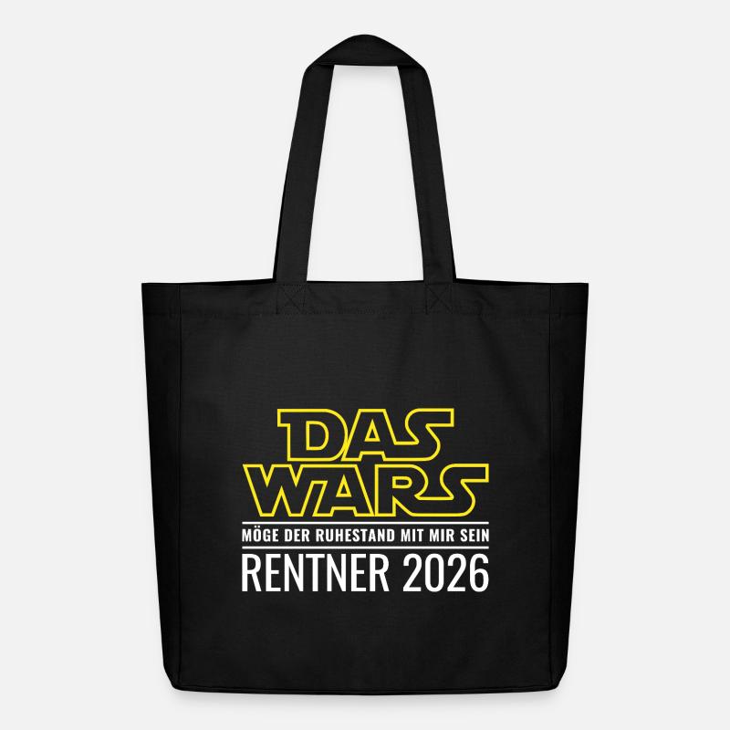 Rentner 2026 Das wars Ruhestand Rente - Midweight recycelter Stoffbeutel von Stanley/Stella - Schwarz