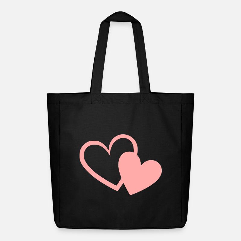 Valentinstag Pink Heart, Valentinstag - Midweight recycelter Stoffbeutel von Stanley/Stella - Schwarz