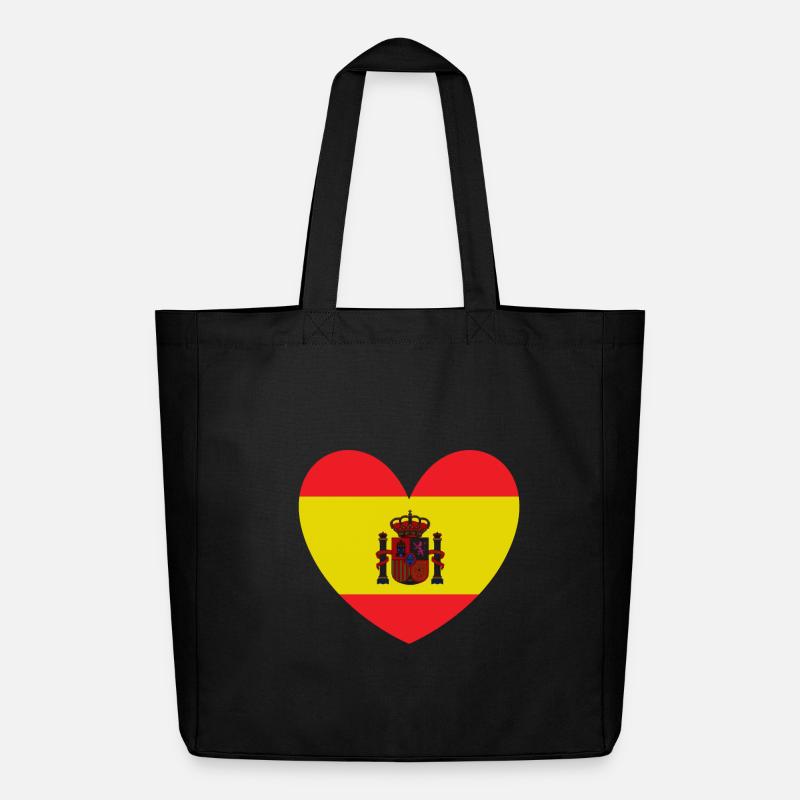 Herzflagge von Spanien - Midweight recycelter Stoffbeutel von Stanley/Stella - Schwarz