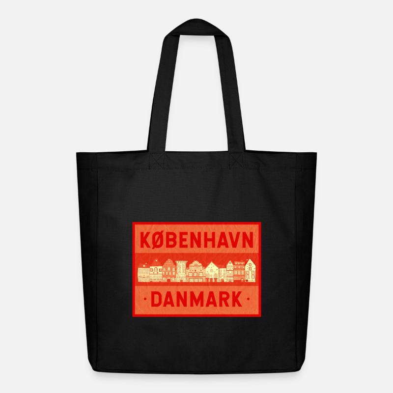 Kopenhagen - Dänemark - Midweight recycelter Stoffbeutel von Stanley/Stella - Schwarz