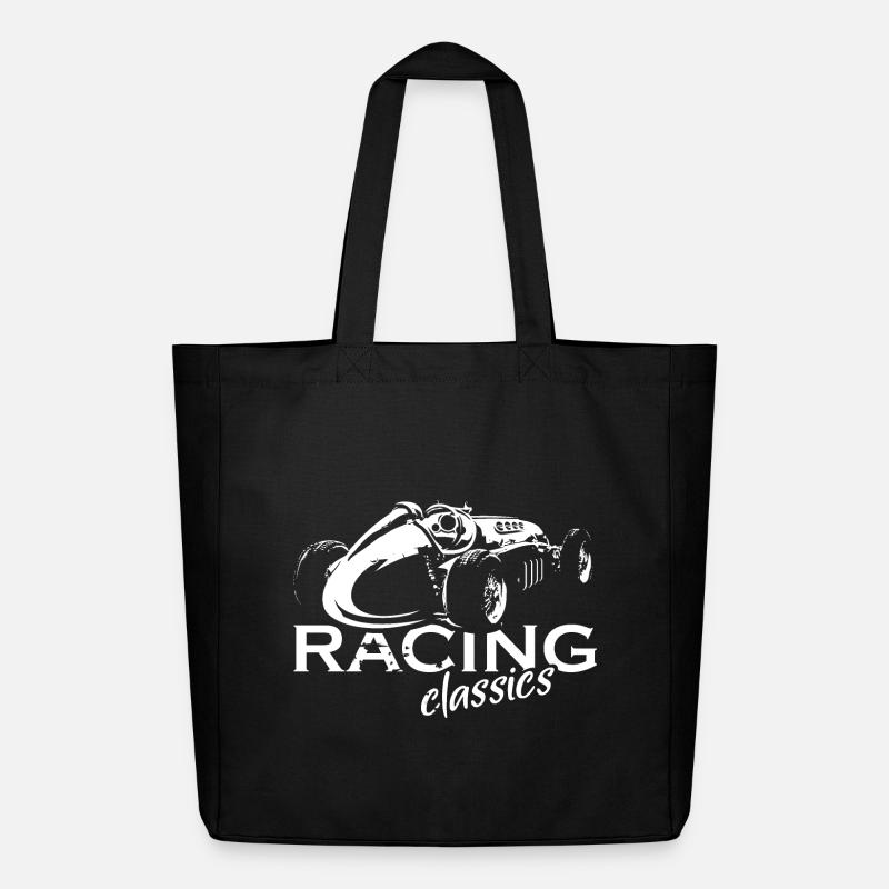Retro Racing Oldtimer V8 Autos Symbol Logo icon - Midweight recycelter Stoffbeutel von Stanley/Stella - Schwarz