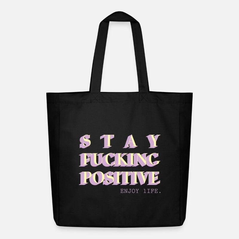 Reste positif, déclaration de faute de frappe - Tote bag Stanley/Stella Midweight recyclé - noir
