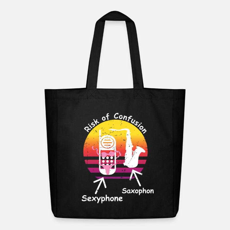 Saxophon und Sexyphone - Midweight recycelter Stoffbeutel von Stanley/Stella - Schwarz