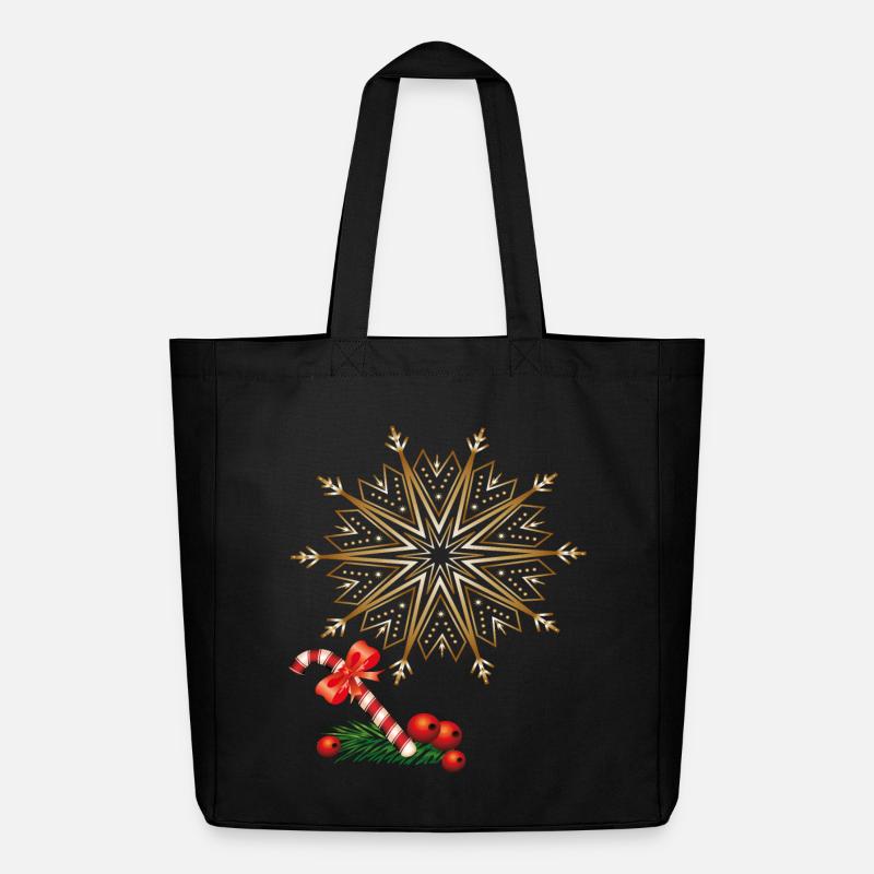 Weihnachtsstern - Midweight recycelter Stoffbeutel von Stanley/Stella - Schwarz