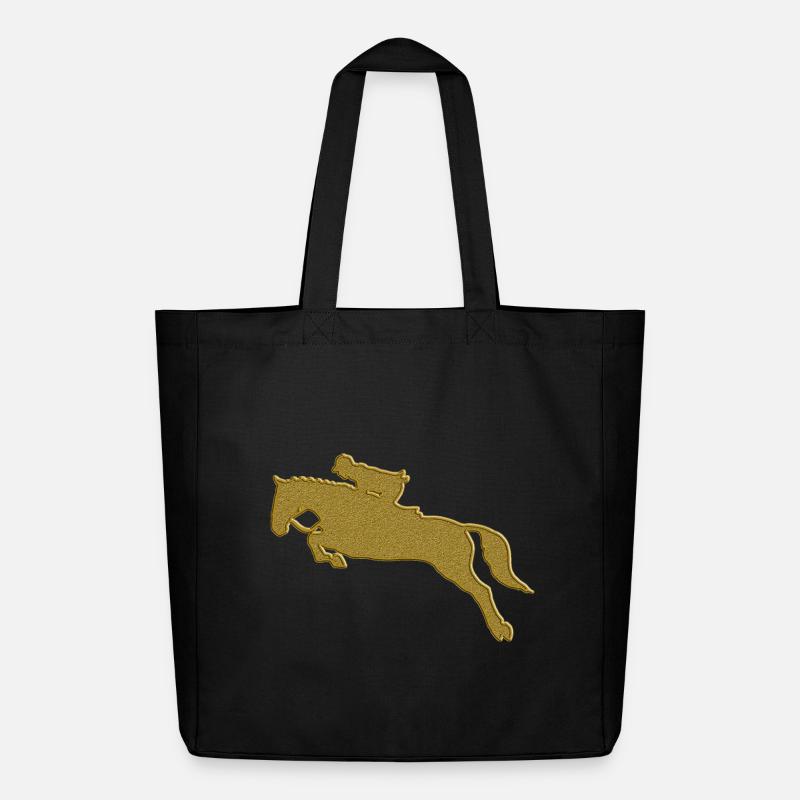 Gold Reiten - Midweight recycelter Stoffbeutel von Stanley/Stella - Schwarz