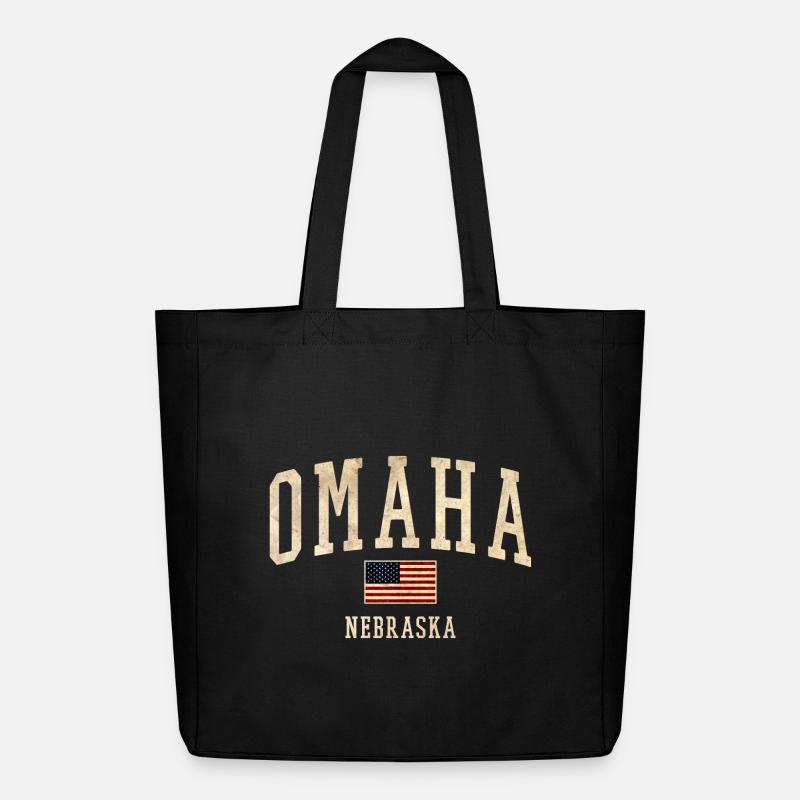 Omaha Nebraska Vintage Patch - Midweight recycelter Stoffbeutel von Stanley/Stella - Schwarz