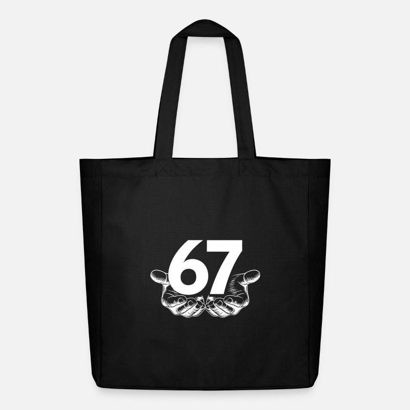 Six Seven 6 7 Meme Fun Design mit Händen - Midweight recycelter Stoffbeutel von Stanley/Stella - Schwarz