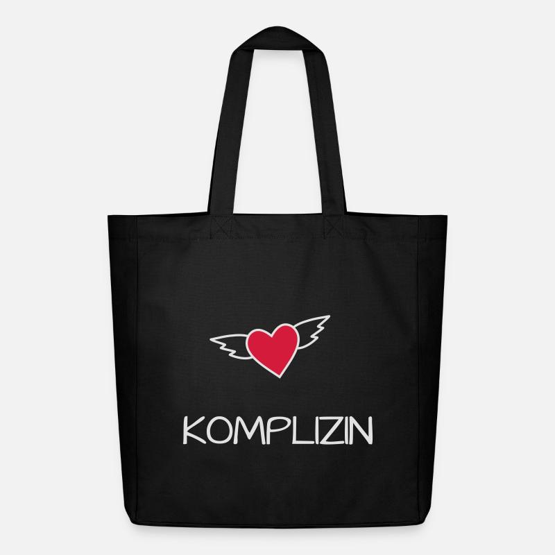 Komplizin der Braut Design fliegendes Herz - Midweight recycelter Stoffbeutel von Stanley/Stella - Schwarz