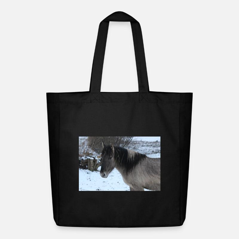 Pferd Pferdeposter - Midweight recycelter Stoffbeutel von Stanley/Stella - Schwarz