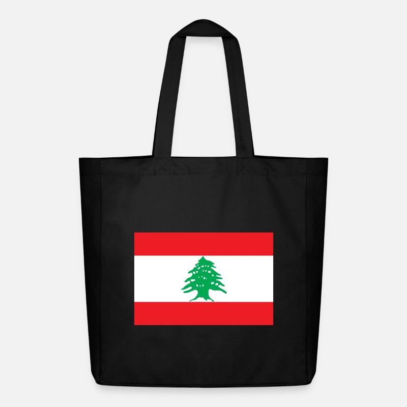 Libanon Flagge - Midweight recycelter Stoffbeutel von Stanley/Stella - Schwarz