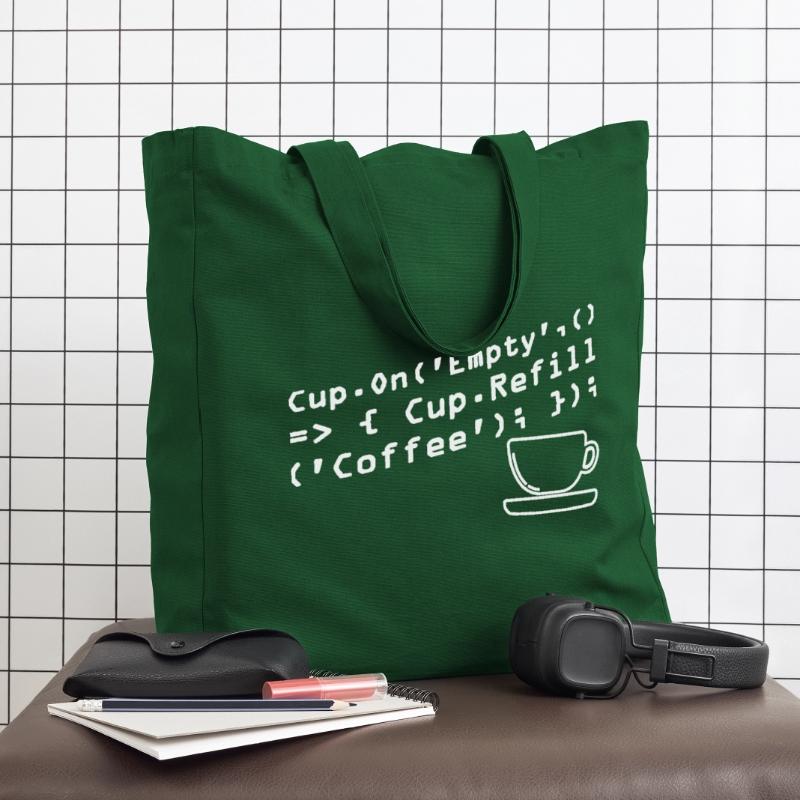 Programmers generate code from coffee Midweight Recycled Tote Bag by Stanley/Stella