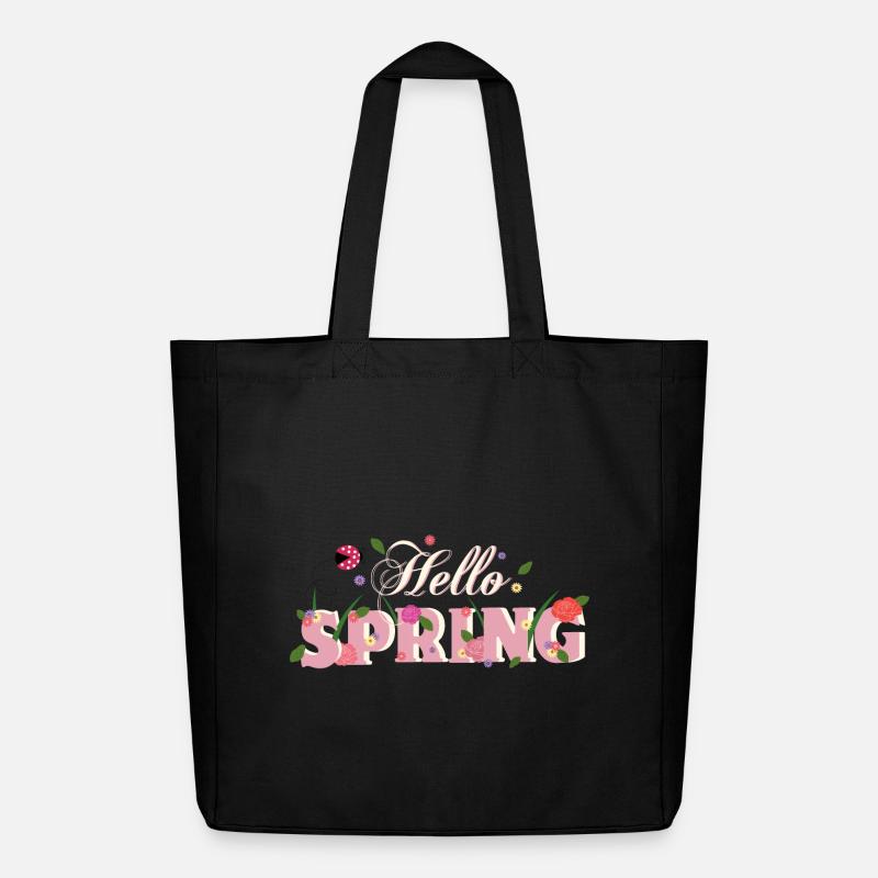 hello spring - Midweight Recycled Tote Bag by Stanley/Stella - black
