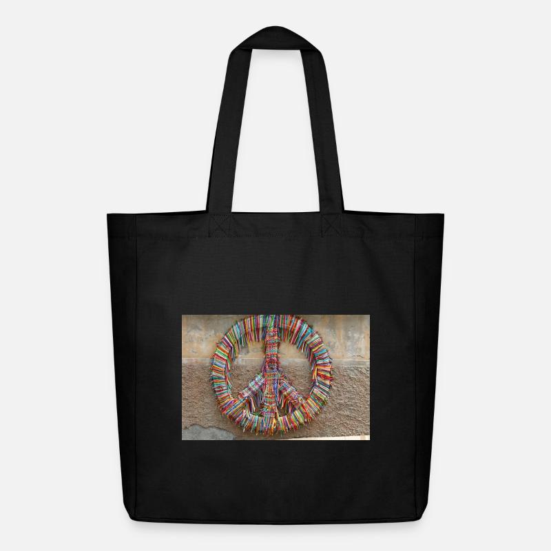 Peace is international - Midweight recycelter Stoffbeutel von Stanley/Stella - Schwarz