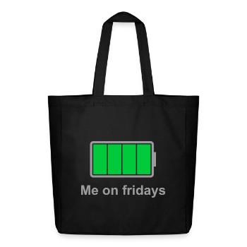 Full Battery Fridays - Midweight recycelter Stoffbeutel von Stanley/Stella - Schwarz - Vorne