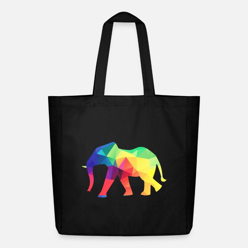 Bunter Elefant - Midweight recycelter Stoffbeutel von Stanley/Stella - Schwarz