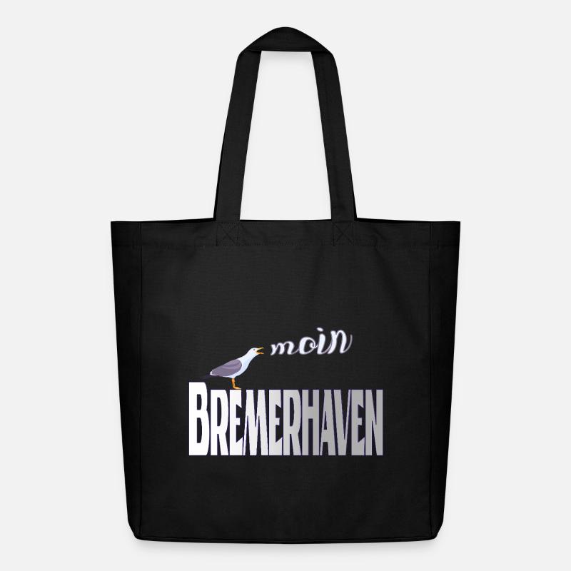Bremerhaven Möwe & Moin Design - Midweight recycelter Stoffbeutel von Stanley/Stella - Schwarz