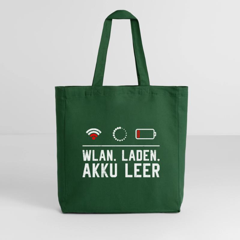 Coder WiFi. LOADING. BATTERY EMPTY FUNNY Midweight Recycled Tote Bag by Stanley/Stella