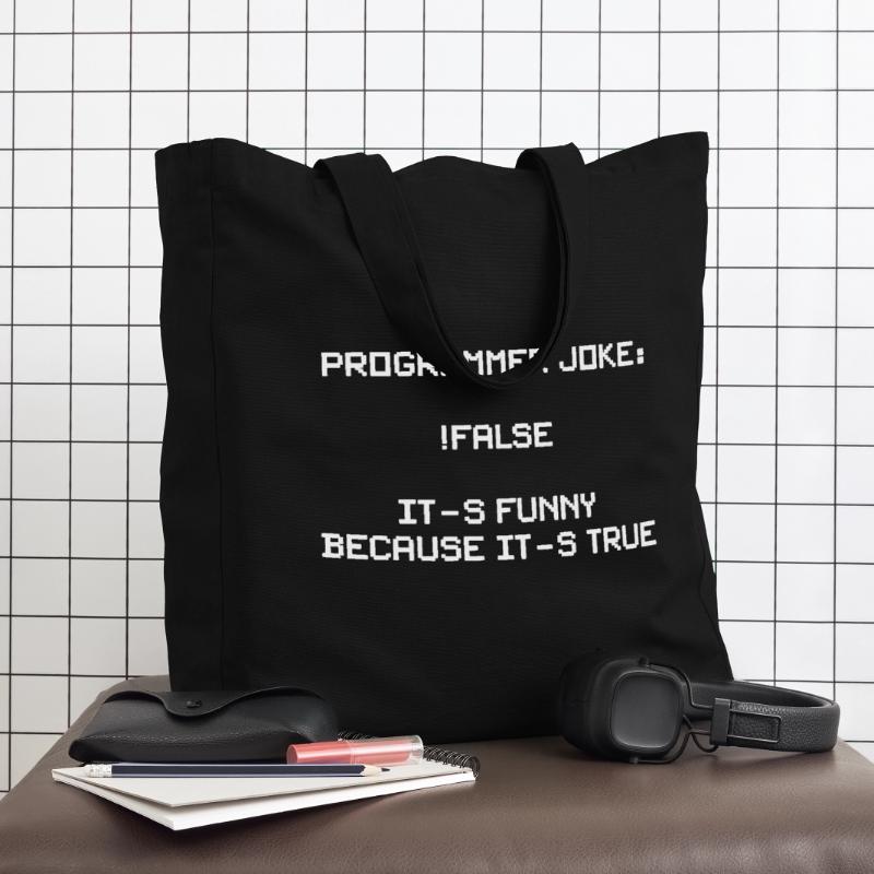 Funny programmer motif for developers, coders Midweight Recycled Tote Bag by Stanley/Stella