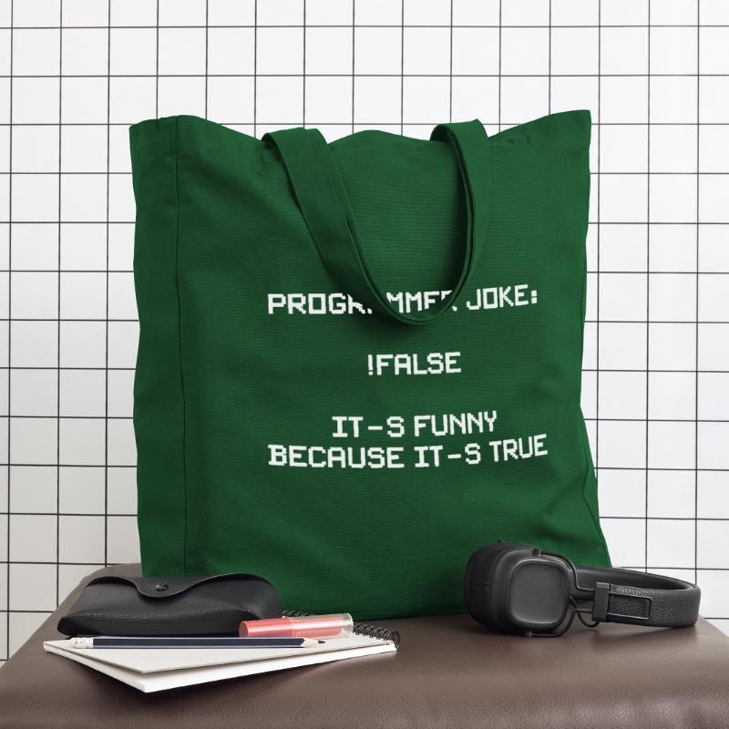 Funny programmer motif for developers, coders Midweight Recycled Tote Bag by Stanley/Stella
