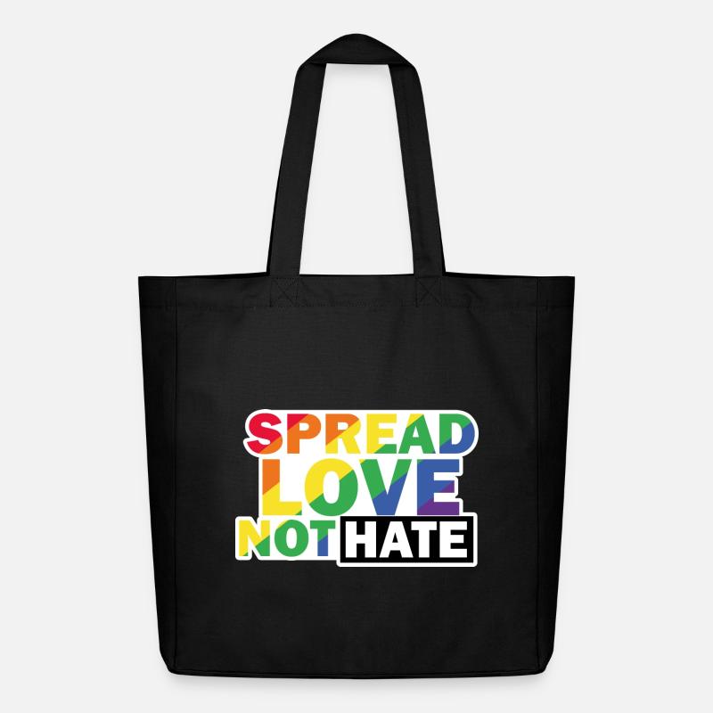 Love not Hate LGBTQ - Midweight recycelter Stoffbeutel von Stanley/Stella - Schwarz