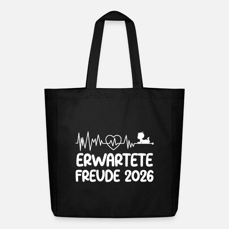 Werdende Mutter ERWARTETE FREUDE 2026 Lustig - Midweight recycelter Stoffbeutel von Stanley/Stella - Schwarz