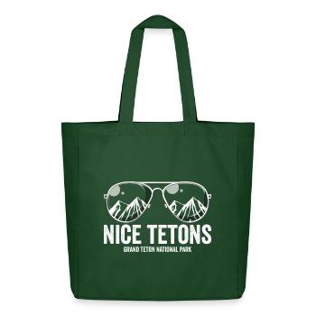 Schöne Tetons, Grand-Teton-Nationalpark, Grand Tet - Midweight recycelter Stoffbeutel von Stanley/Stella - Flaschengrün - Vorne