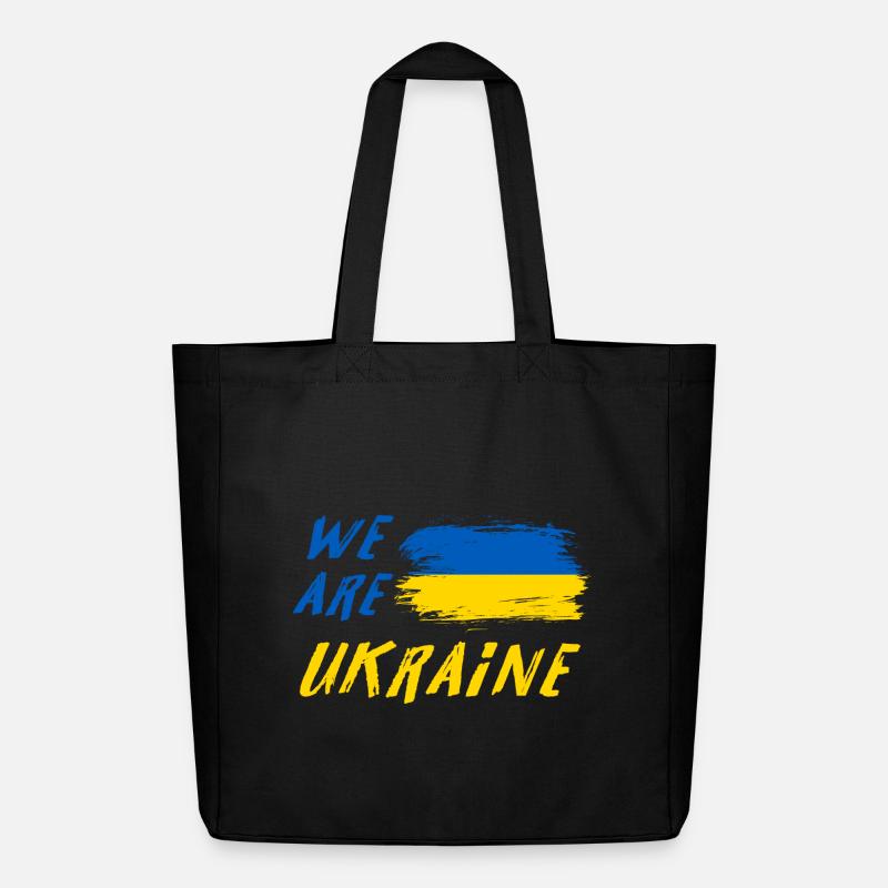Wir sind Ukraine - Midweight recycelter Stoffbeutel von Stanley/Stella - Schwarz