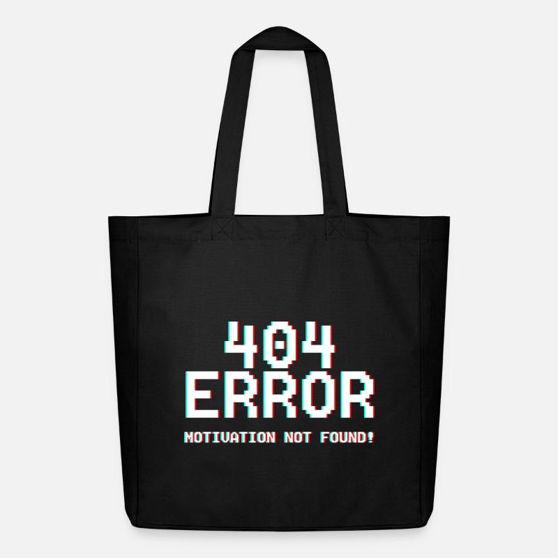 404 Fehler Motiv Glitch-Design - Midweight recycelter Stoffbeutel von Stanley/Stella - Schwarz