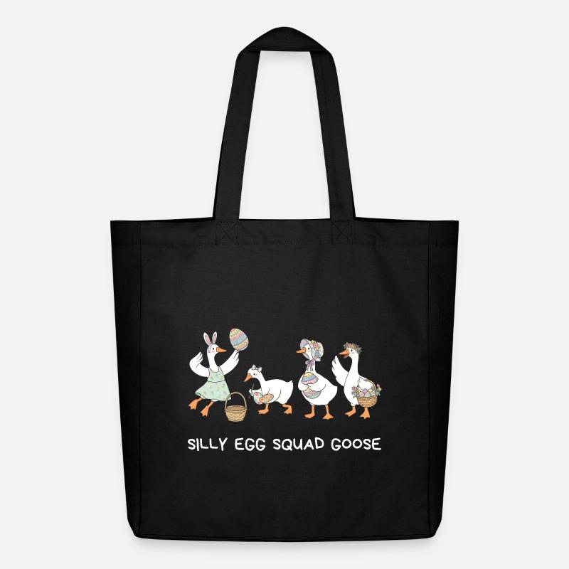 Silly Egg Squad Goose Ostern - Midweight recycelter Stoffbeutel von Stanley/Stella - Schwarz