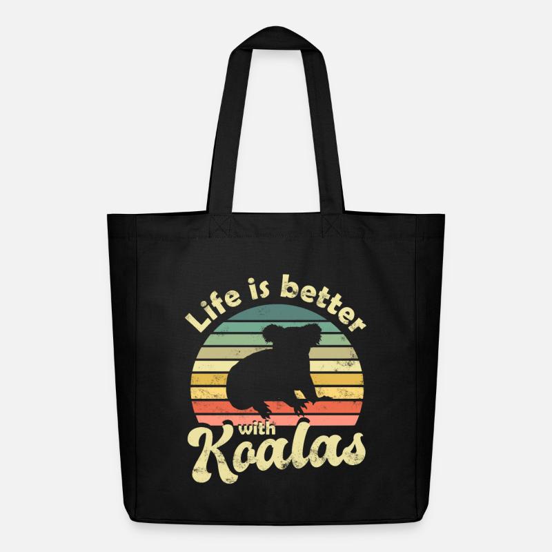 Koala Koala Bear - Midweight Recycled Tote Bag by Stanley/Stella - black