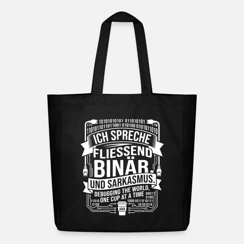 Sarcasme binaire du café codant - Tote bag Stanley/Stella Midweight recyclé - noir