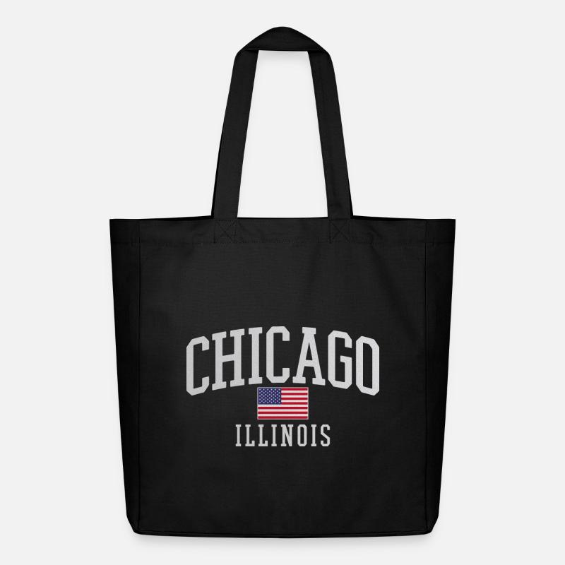 Emblème de l’arc du drapeau de Chicago - Tote bag Stanley/Stella Midweight recyclé - noir