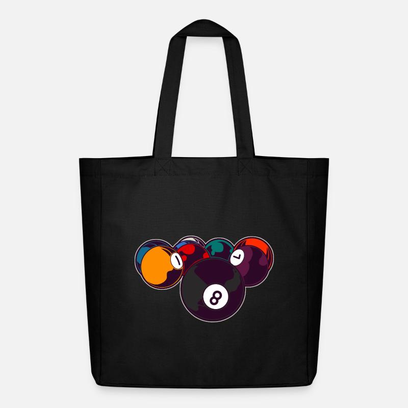Billard 8 Ball - Midweight recycelter Stoffbeutel von Stanley/Stella - Schwarz