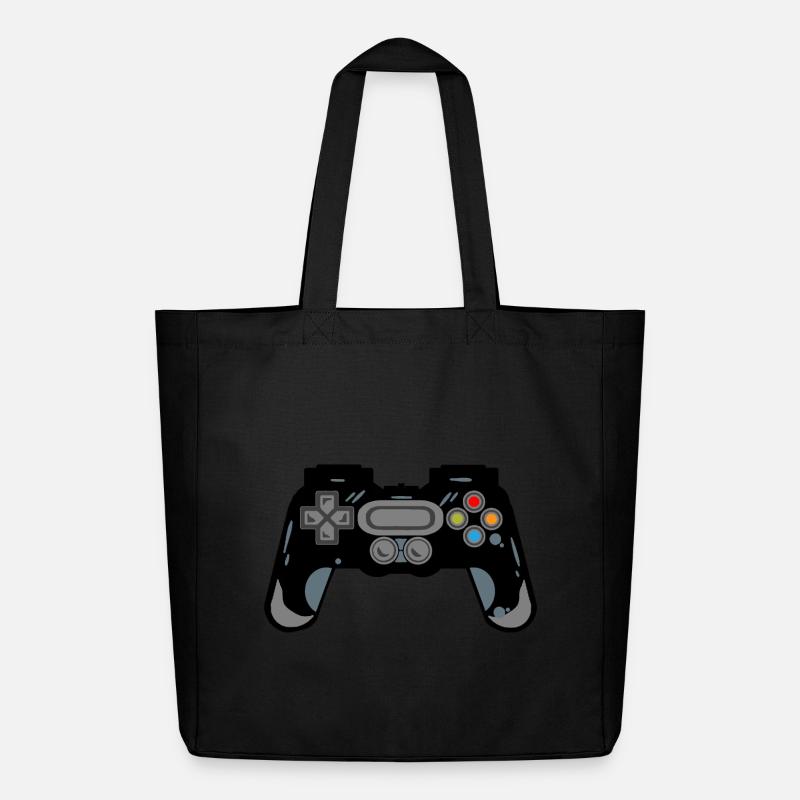 Retro Controller Silhouette - Midweight Recycled Tote Bag by Stanley/Stella - black