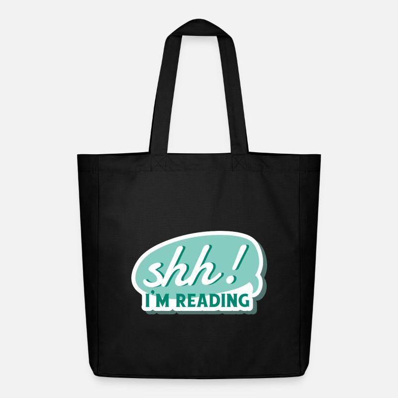 Shh! I'm Reading - Ruhe, ich lese - Buch, Bücher - Midweight recycelter Stoffbeutel von Stanley/Stella - Schwarz