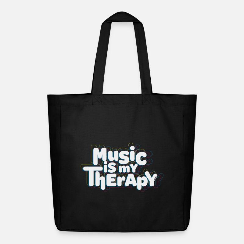 Music is My Therapy - Midweight recycelter Stoffbeutel von Stanley/Stella - Schwarz