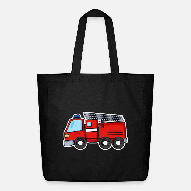 Feuerwehr Auto - Midweight recycelter Stoffbeutel von Stanley/Stella - Schwarz