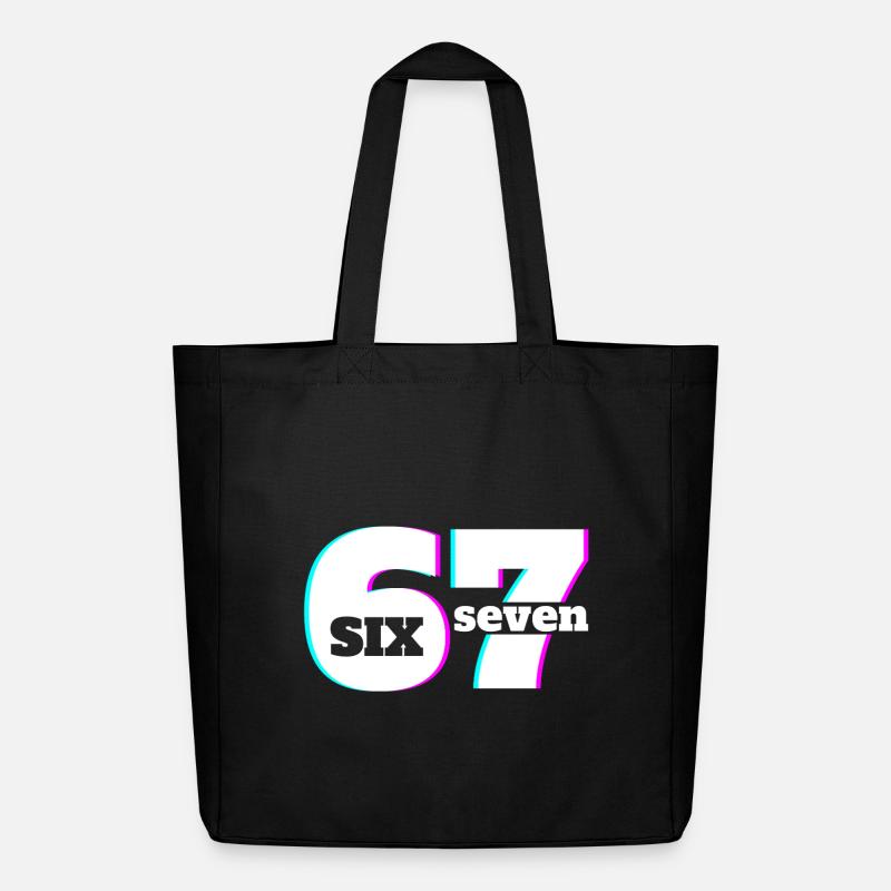 Six Seven 6 7 Meme Fun Design 67 - Midweight recycelter Stoffbeutel von Stanley/Stella - Schwarz