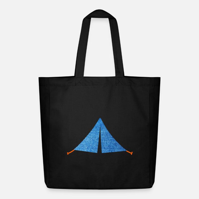 Zelt Jeans Muster Camping Camper zelten Van Life - Midweight recycelter Stoffbeutel von Stanley/Stella - Schwarz