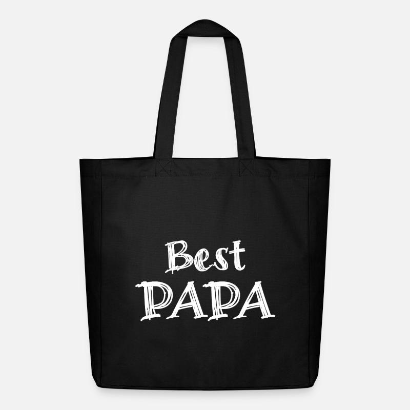 Beste Papa-Typografie Weiß auf Schwarz - Midweight recycelter Stoffbeutel von Stanley/Stella - Schwarz