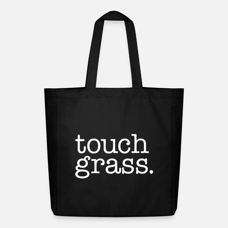 Touch grass weiß - Midweight recycelter Stoffbeutel von Stanley/Stella - Schwarz