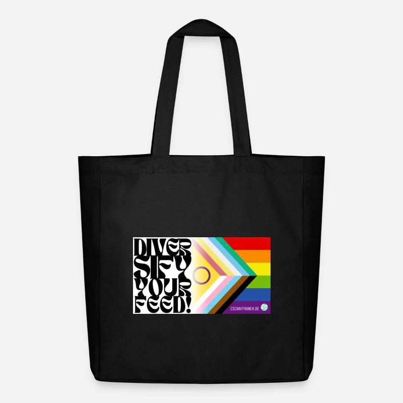 🌈♿ Pride & Disability – Including Flag - Midweight Recycled Tote Bag by Stanley/Stella - black