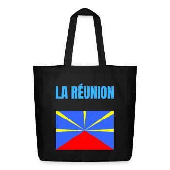 T-shirt drapeau La Réunion volcan - Tote bag Stanley/Stella Midweight recyclé - noir - Devant