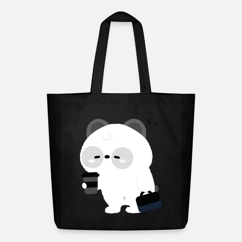 Panda Coffee Break - Midweight Recycled Tote Bag by Stanley/Stella - black
