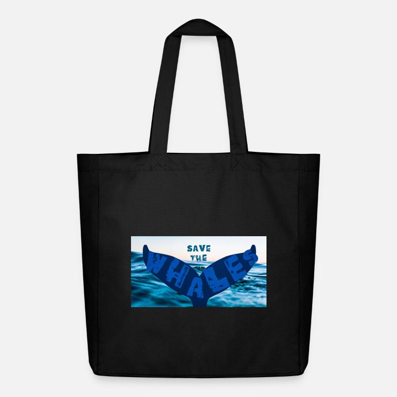 Save the whales - Midweight recycelter Stoffbeutel von Stanley/Stella - Schwarz