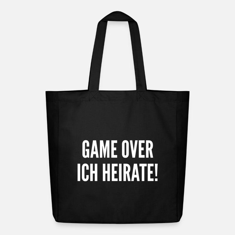 Game Over Ich Heirate - Midweight recycelter Stoffbeutel von Stanley/Stella - Schwarz