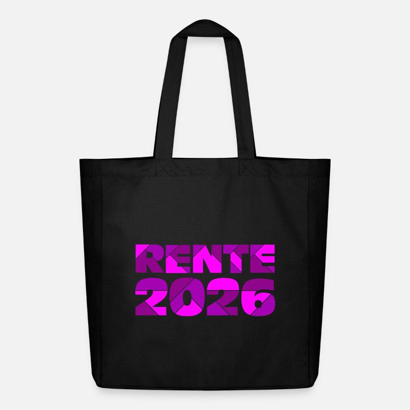 Rente 2026 , Abschied Rente - Midweight recycelter Stoffbeutel von Stanley/Stella - Schwarz