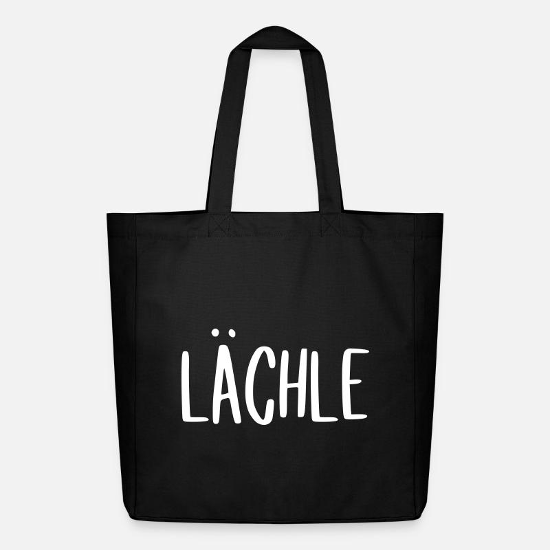 lächle - lachen gute Laune - Midweight recycelter Stoffbeutel von Stanley/Stella - Schwarz