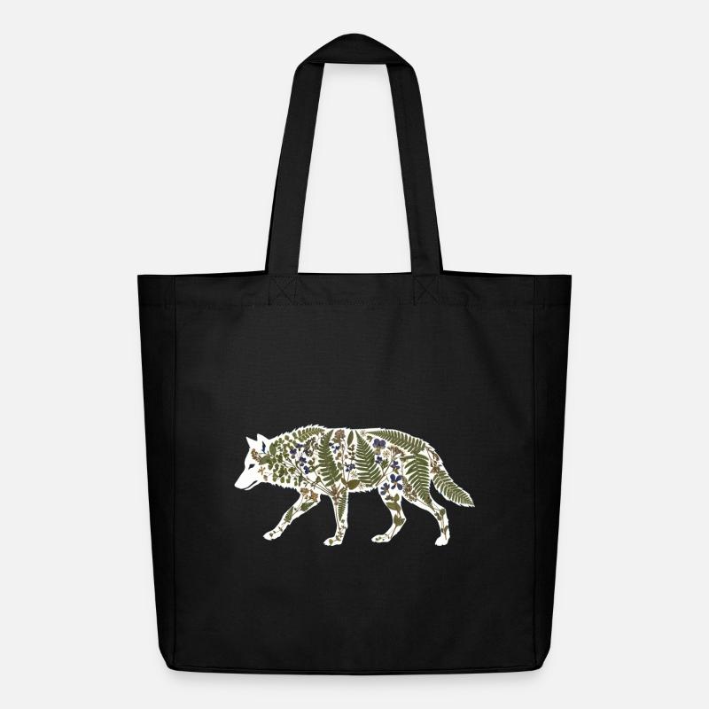 wolf-botanical - Midweight recycelter Stoffbeutel von Stanley/Stella - Schwarz